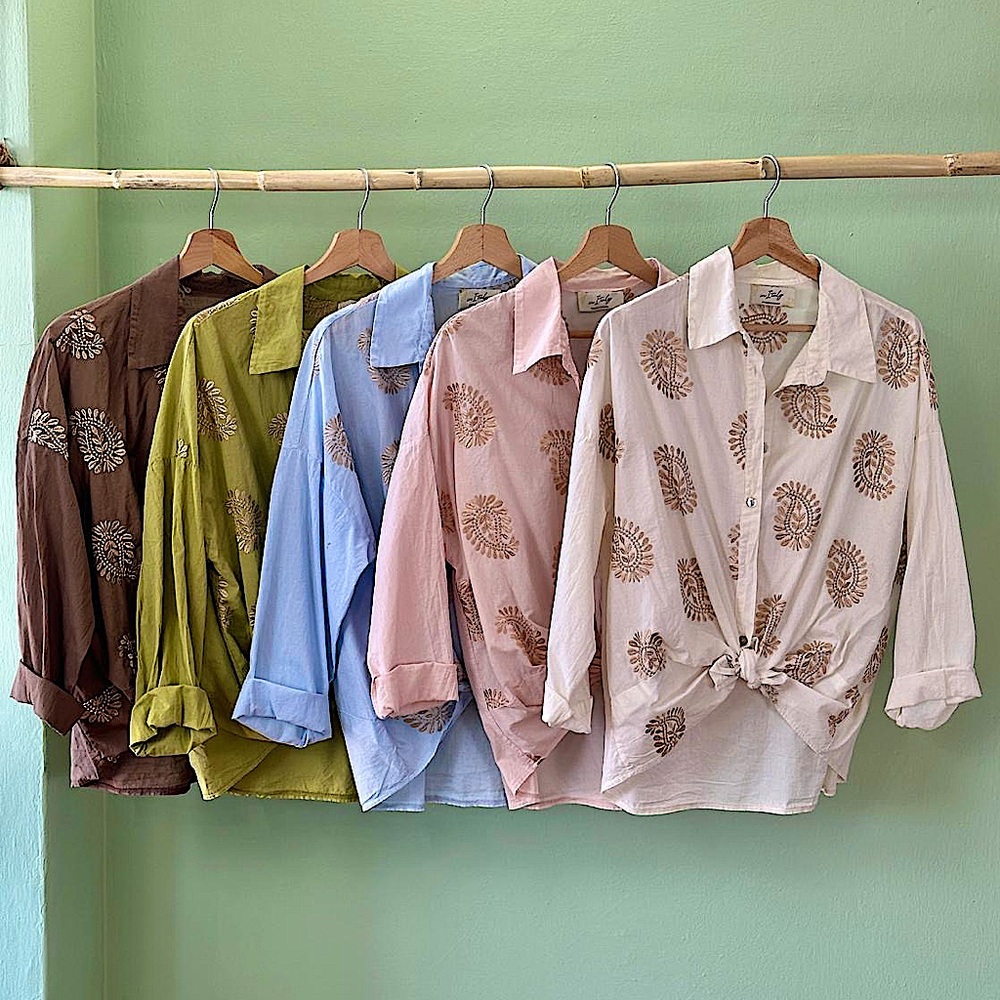 Embroidered Button-Up Shirt